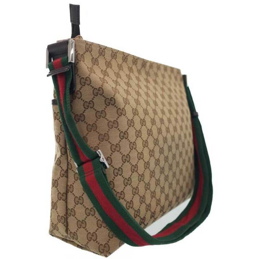 Gucci Bag Brown Canvas Web Messenger GG Crossbody